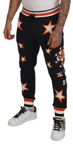 Dolce & Gabbana Black Orange Star Trousers Sport Pants - Zeiniez