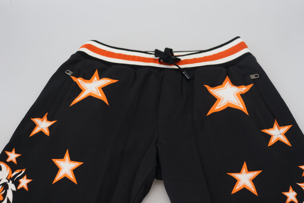 Dolce & Gabbana Black Orange Star Trousers Sport Pants - Zeiniez