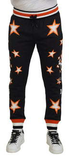 Dolce & Gabbana Black Orange Star Trousers Sport Pants - Zeiniez
