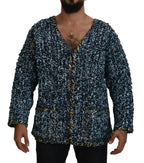 Dolce & Gabbana Blue Button Cardigan Fatto A Mano Sweater - Zeiniez