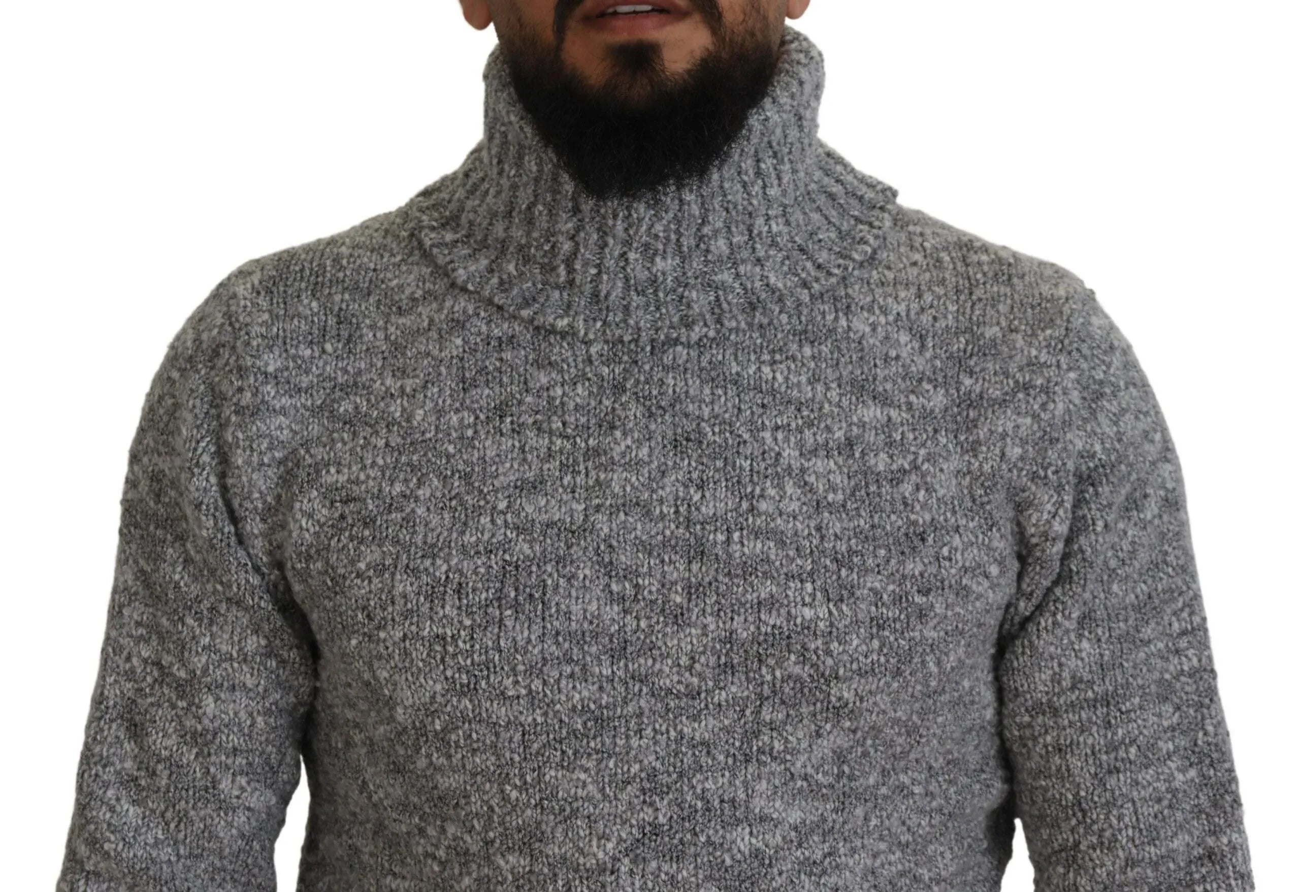 Dolce & Gabbana Gray Wool Knit Turtleneck Pullover Sweater - Zeiniez