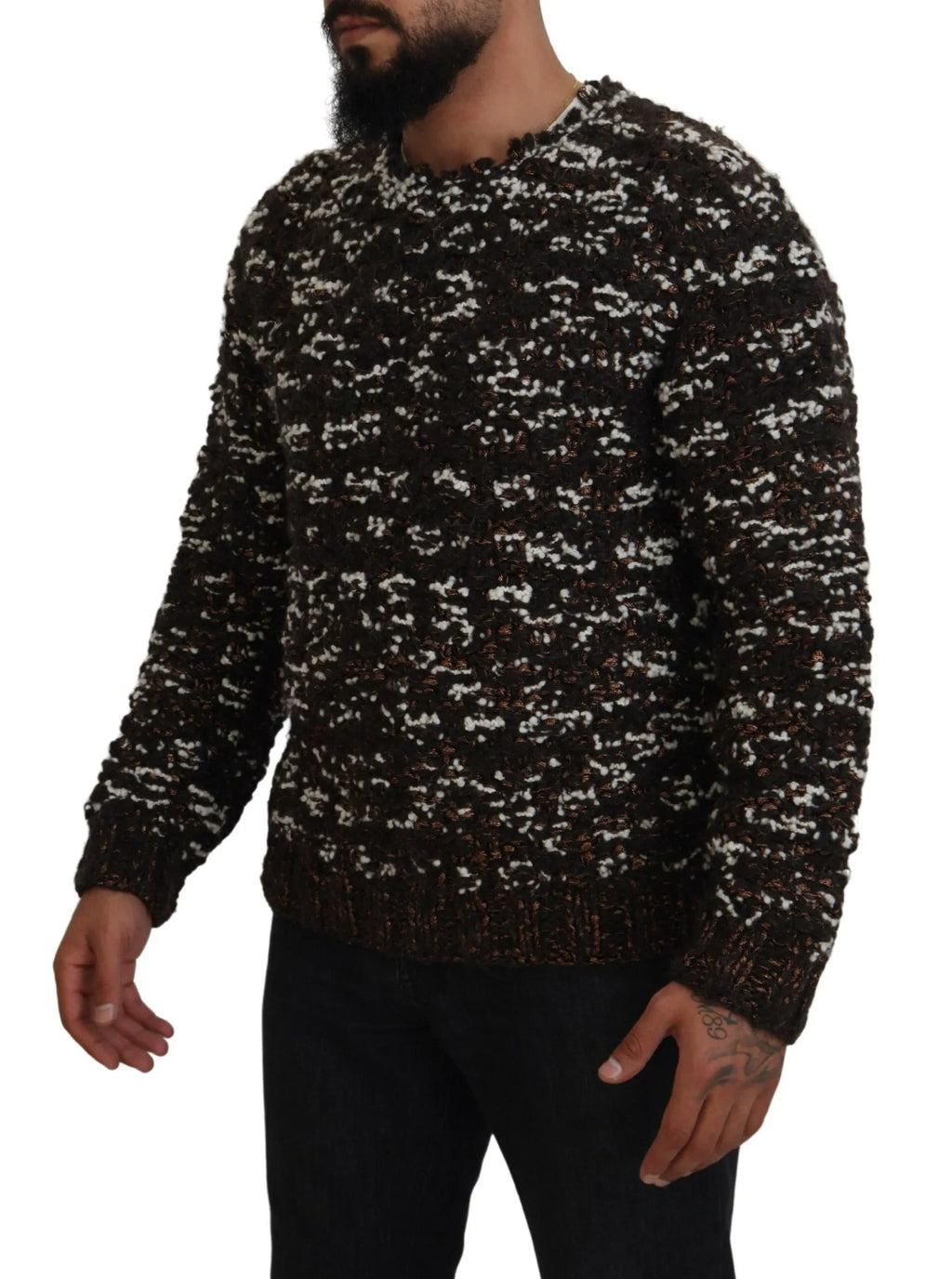 Dolce & Gabbana Brown Knitted Wool Fatto A Mano Sweater - Zeiniez