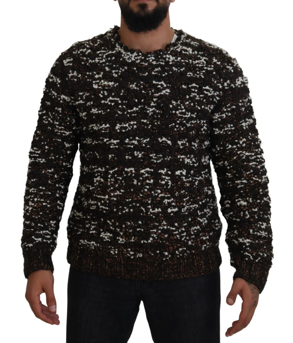 Dolce & Gabbana Brown Knitted Wool Fatto A Mano Sweater - Zeiniez