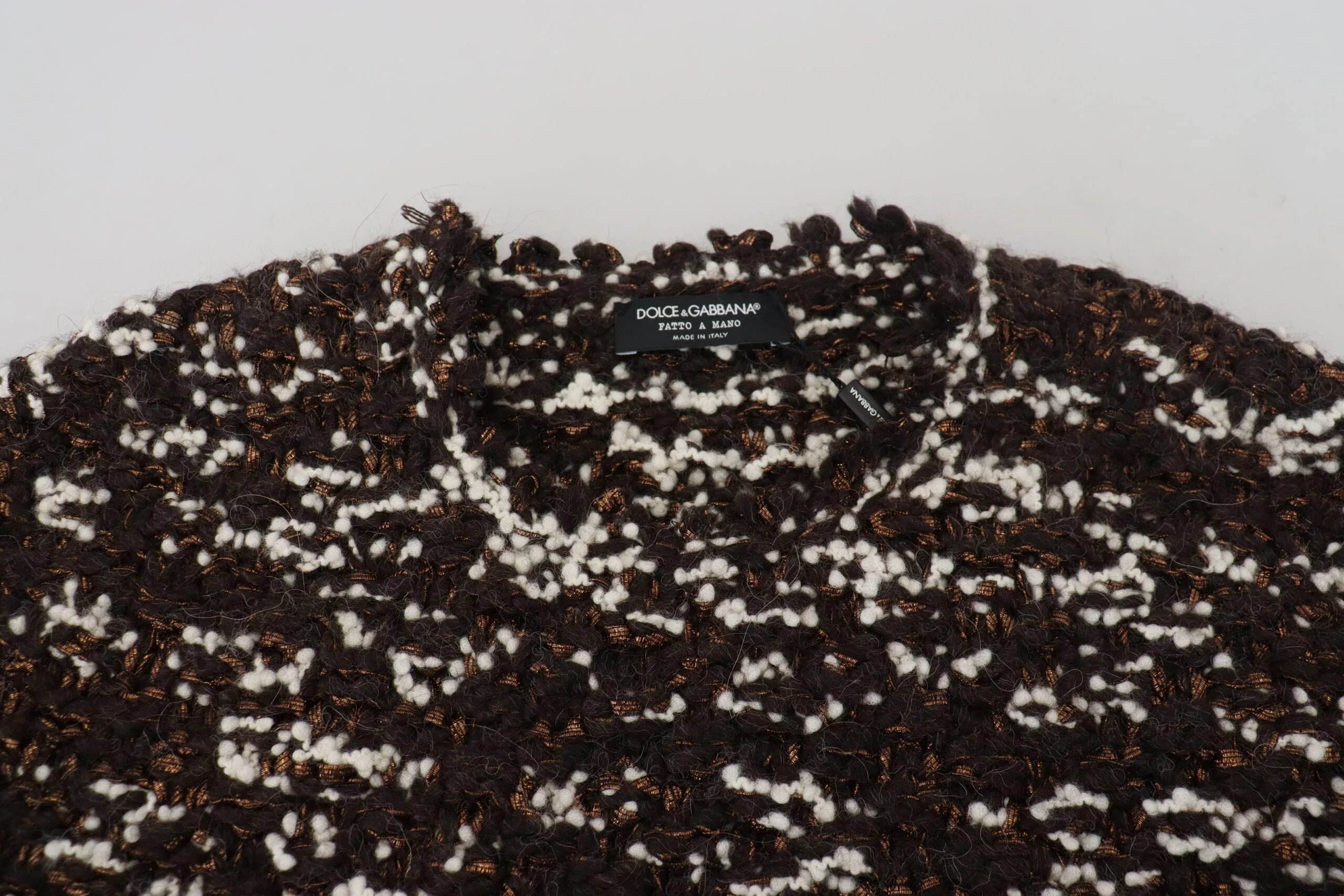 Dolce & Gabbana Brown Knitted Wool Fatto A Mano Sweater - Zeiniez
