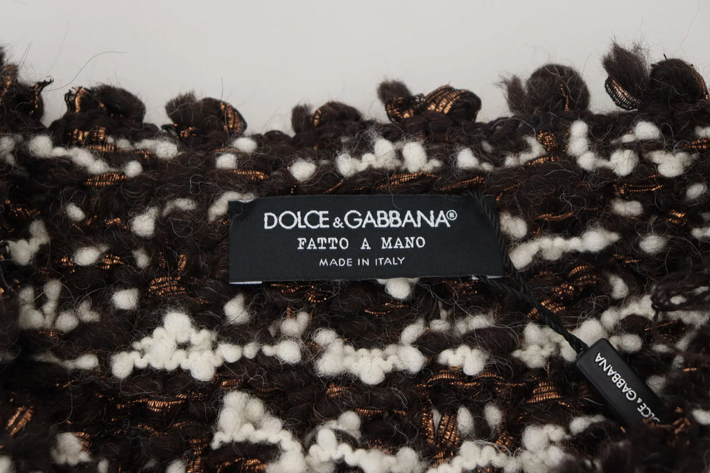 Dolce & Gabbana Brown Knitted Wool Fatto A Mano Sweater - Zeiniez