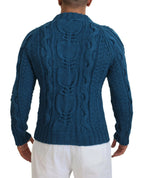 Dolce & Gabbana Blue Knitted Wool Alpaca Pullover Sweater - Zeiniez