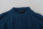 Dolce & Gabbana Blue Knitted Wool Alpaca Pullover Sweater - Zeiniez