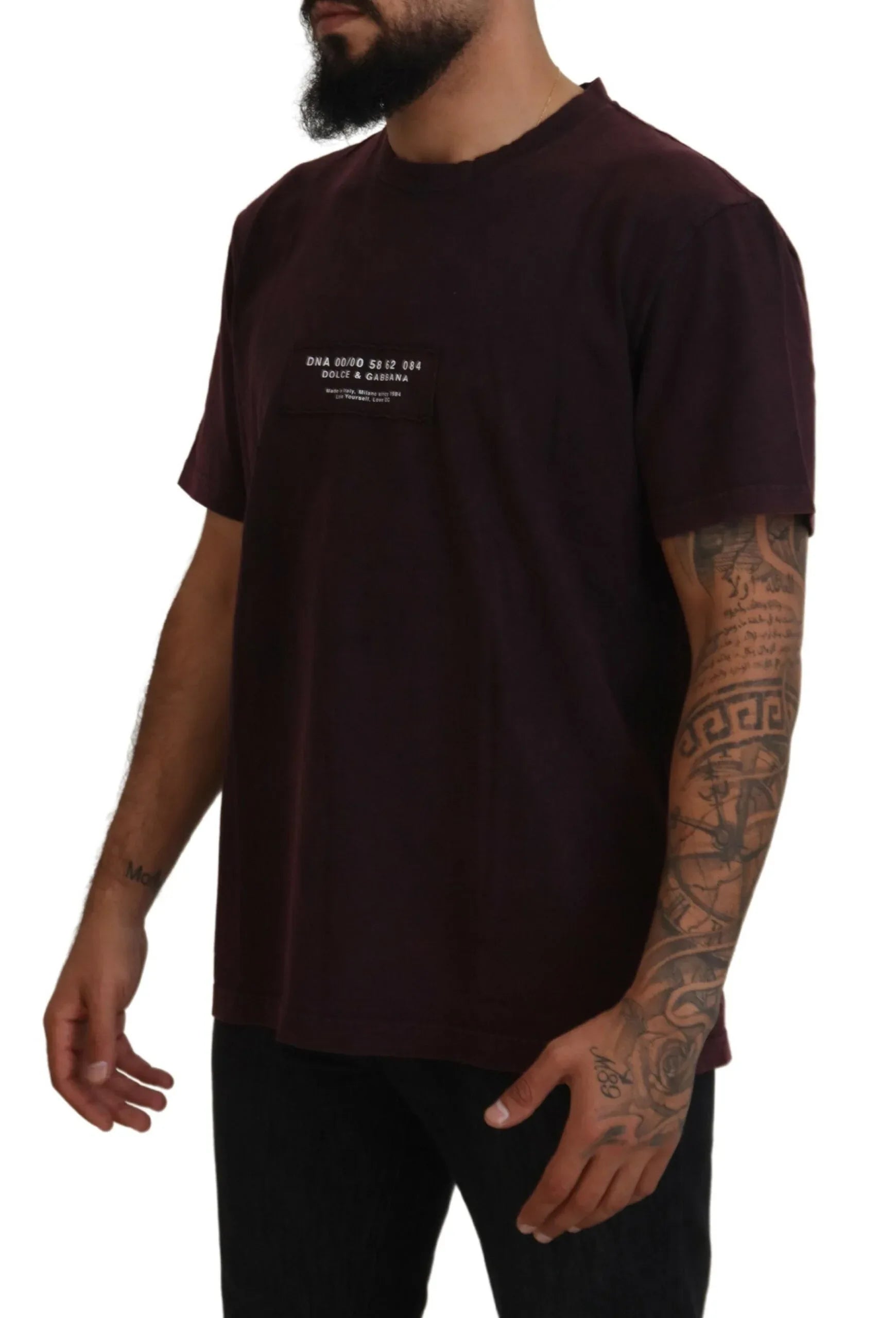 Dolce & Gabbana Bordeaux Crewneck Short Sleeve T-shirt - Zeiniez