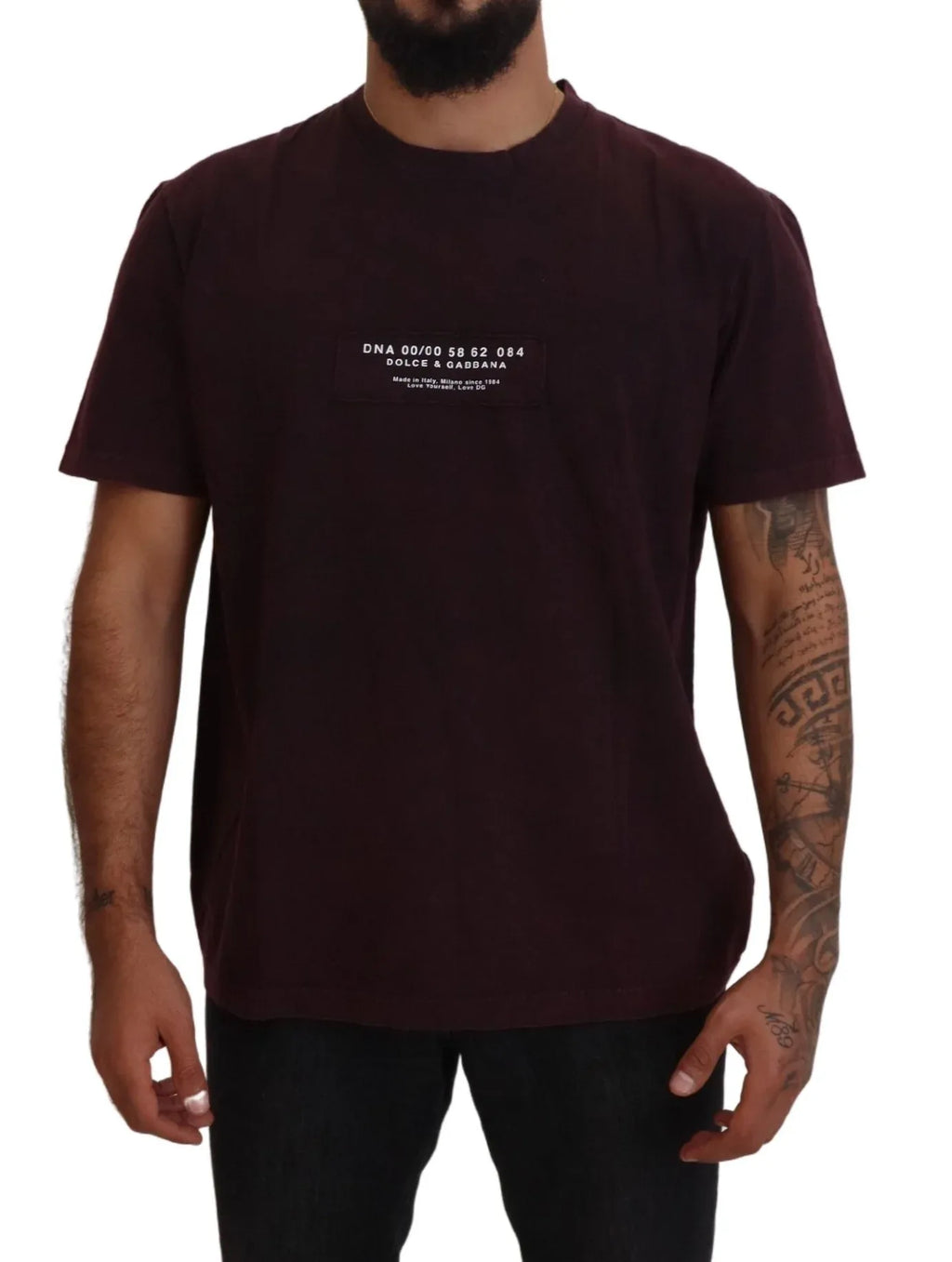 Dolce & Gabbana Bordeaux Crewneck Short Sleeve T-shirt - Zeiniez