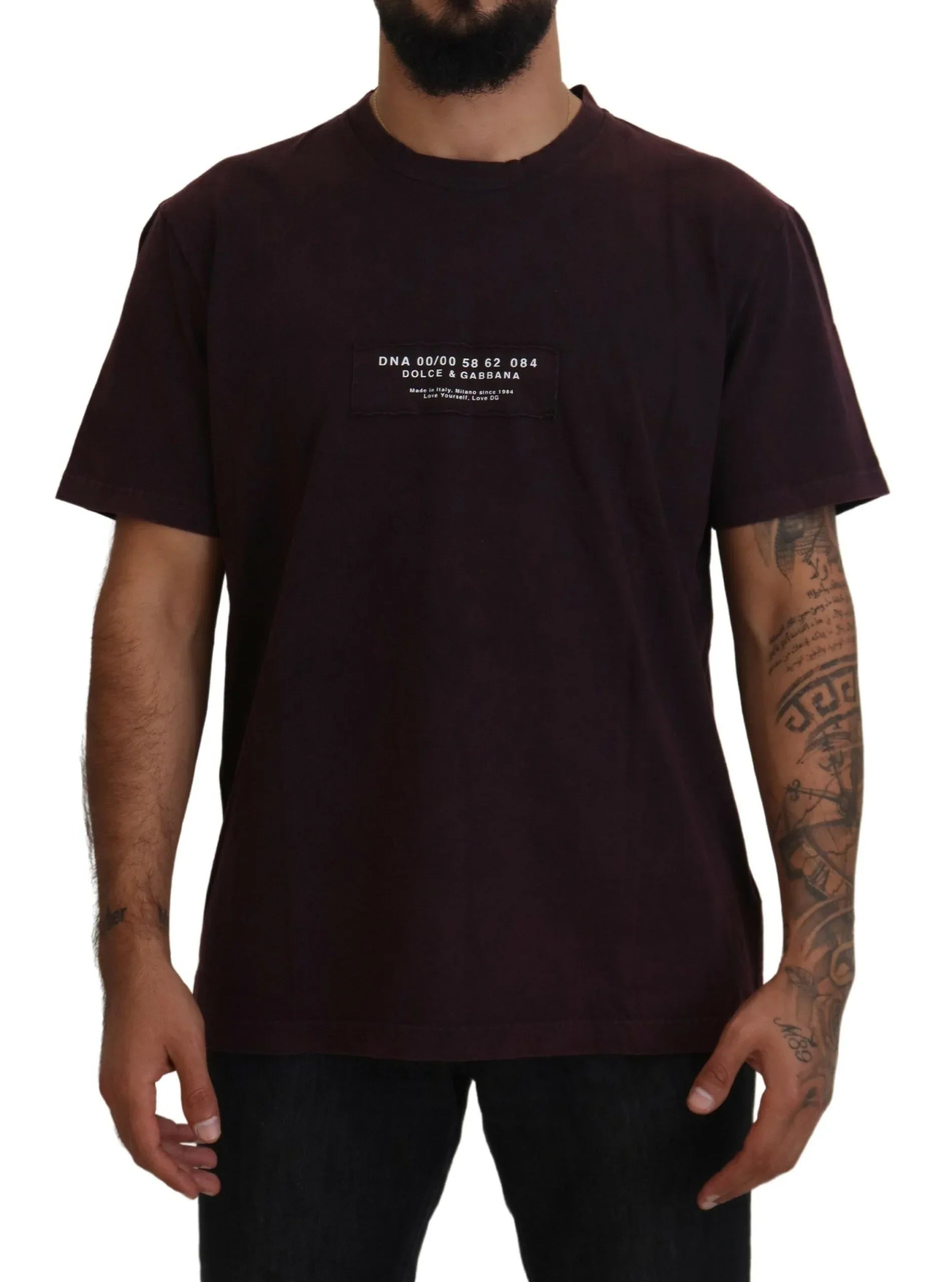 Dolce & Gabbana Bordeaux Crewneck Short Sleeve T-shirt - Zeiniez