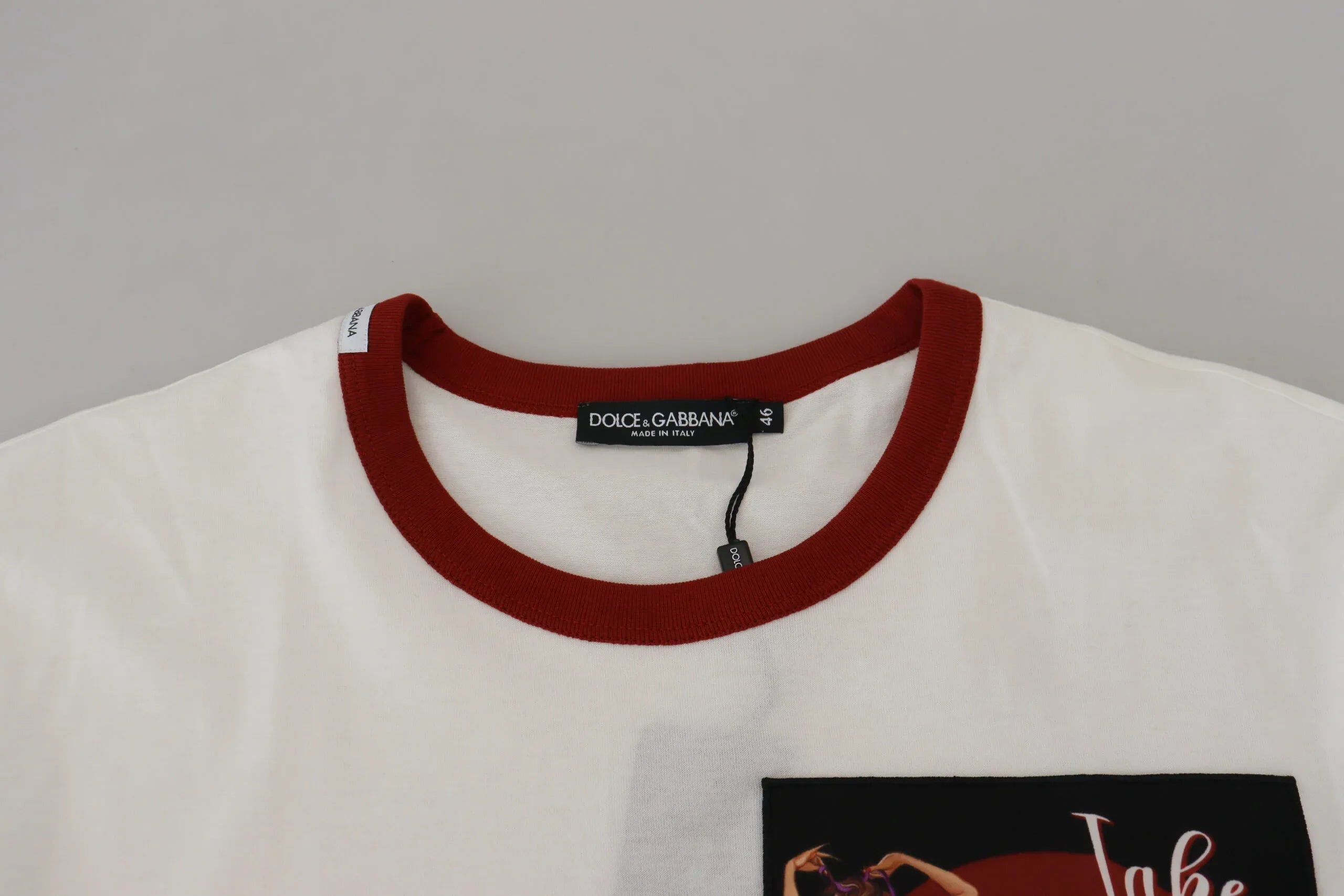 Dolce & Gabbana Cotton White Logo Print Crewneck T-shirt - Zeiniez