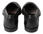Dolce & Gabbana Black Leather Slipper Loafers Stitched Shoes - Zeiniez