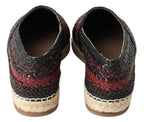 Dolce & Gabbana Black Bordeaux Buffalo Leather Espadrille Shoes - Zeiniez
