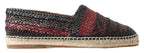 Dolce & Gabbana Black Bordeaux Buffalo Leather Espadrille Shoes - Zeiniez