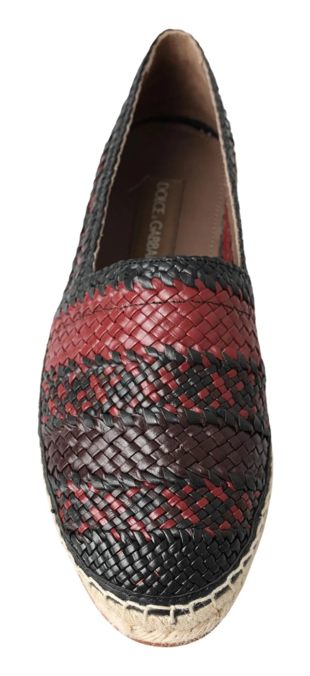 Dolce & Gabbana Black Bordeaux Buffalo Leather Espadrille Shoes - Zeiniez