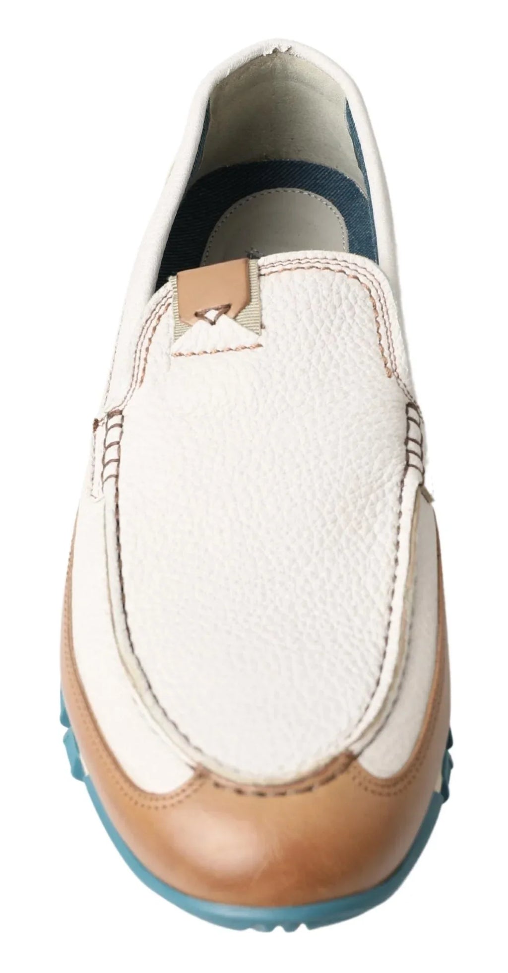 Dolce & Gabbana White Leather Loafers Moccasins Shoes - Zeiniez