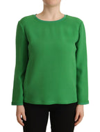 Armani Green Silk Long Sleeves Round Neck Sweater - Zeiniez