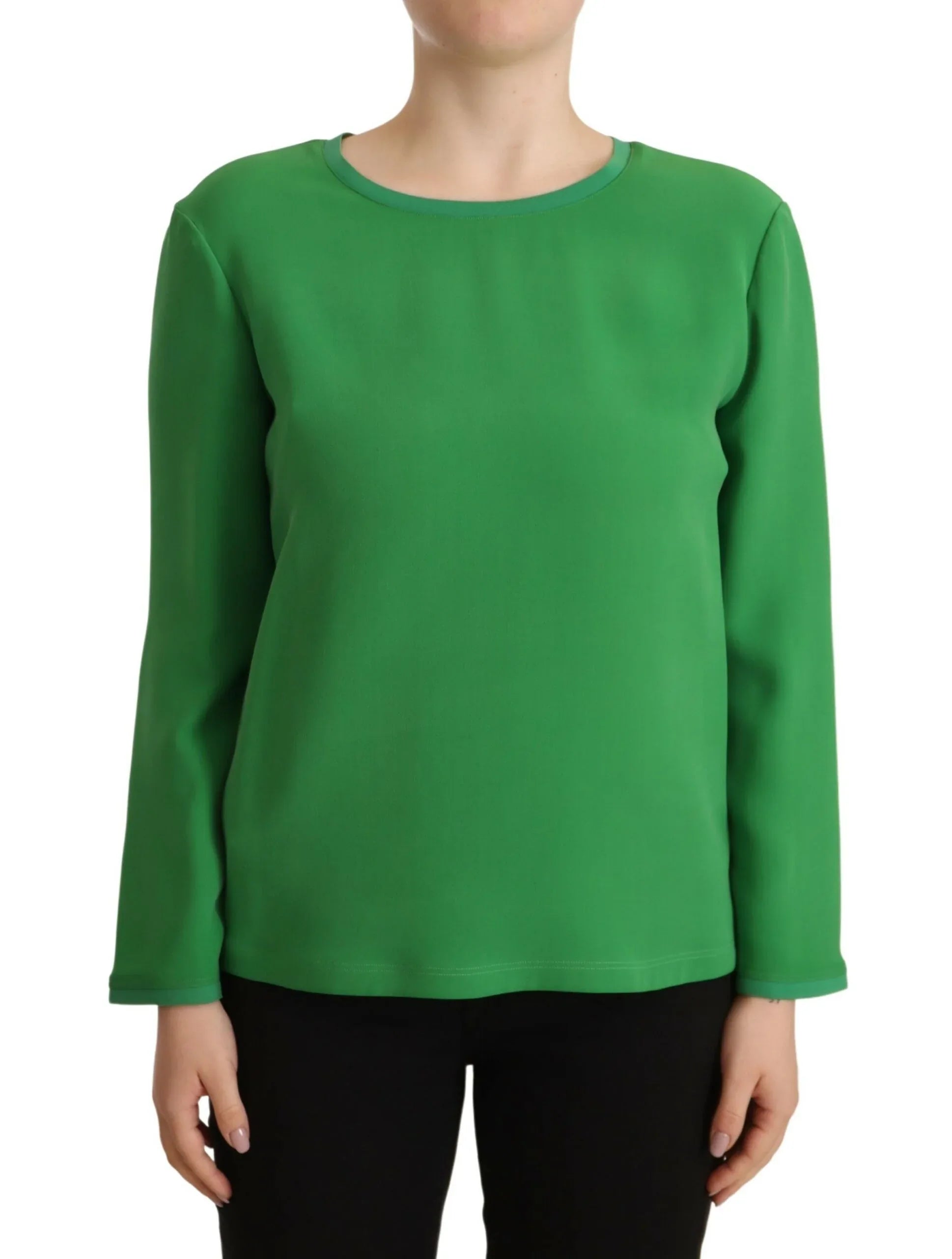 Armani Green Silk Long Sleeves Round Neck Sweater - Zeiniez