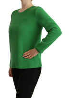 Armani Green Silk Long Sleeves Round Neck Sweater - Zeiniez