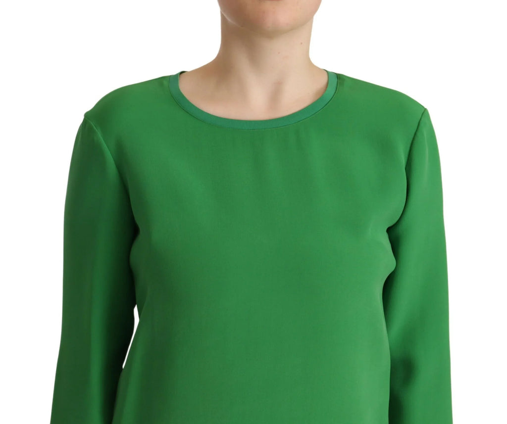 Armani Green Silk Long Sleeves Round Neck Sweater - Zeiniez