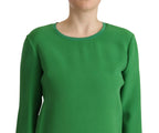 Armani Green Silk Long Sleeves Round Neck Sweater - Zeiniez