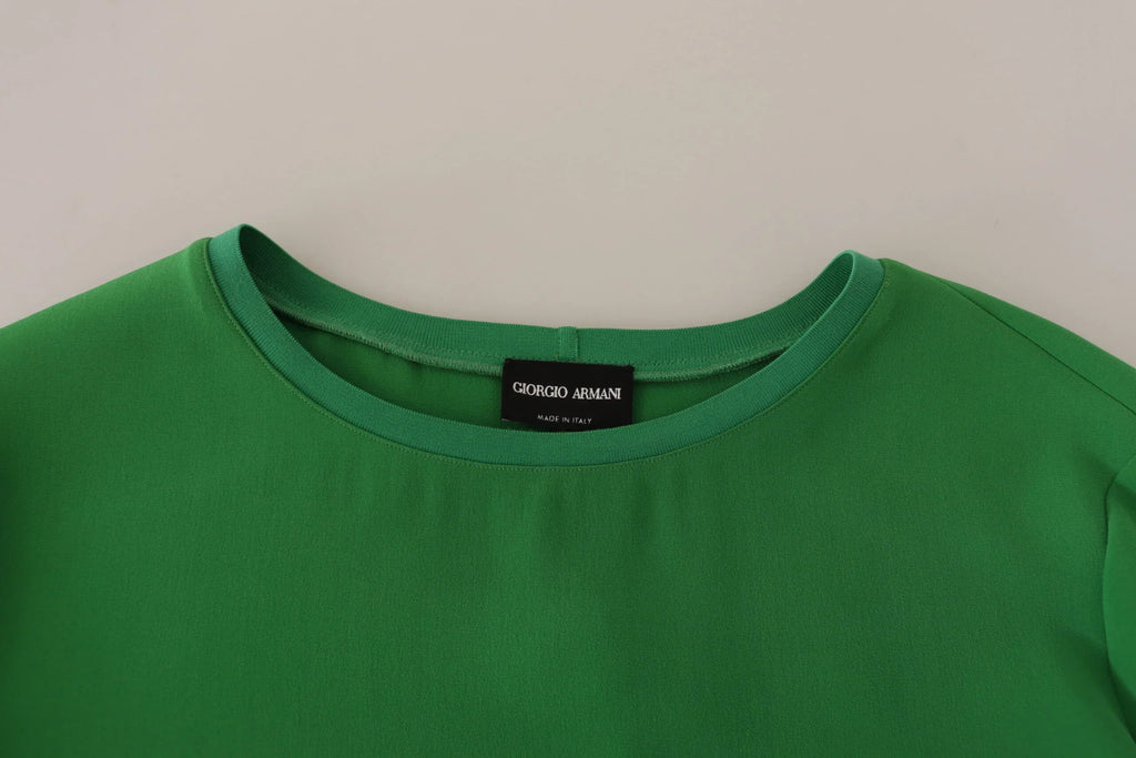Armani Green Silk Long Sleeves Round Neck Sweater - Zeiniez