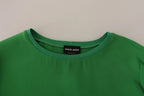Armani Green Silk Long Sleeves Round Neck Sweater - Zeiniez