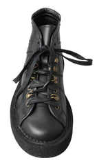 Dolce & Gabbana Black Leather Slip on Stretch Boots - Zeiniez