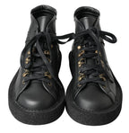 Dolce & Gabbana Black Leather Slip on Stretch Boots - Zeiniez