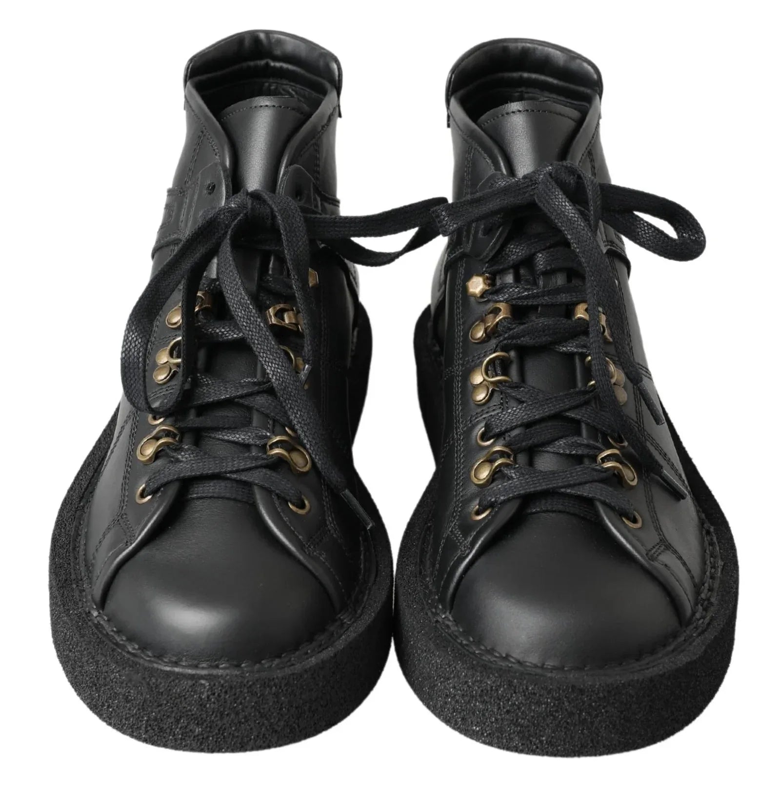 Dolce & Gabbana Black Leather Slip on Stretch Boots - Zeiniez