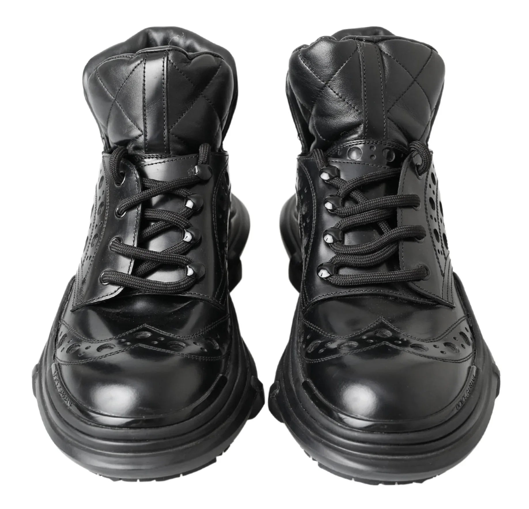 Dolce & Gabbana Black Leather Ankle Casual Boots - Zeiniez