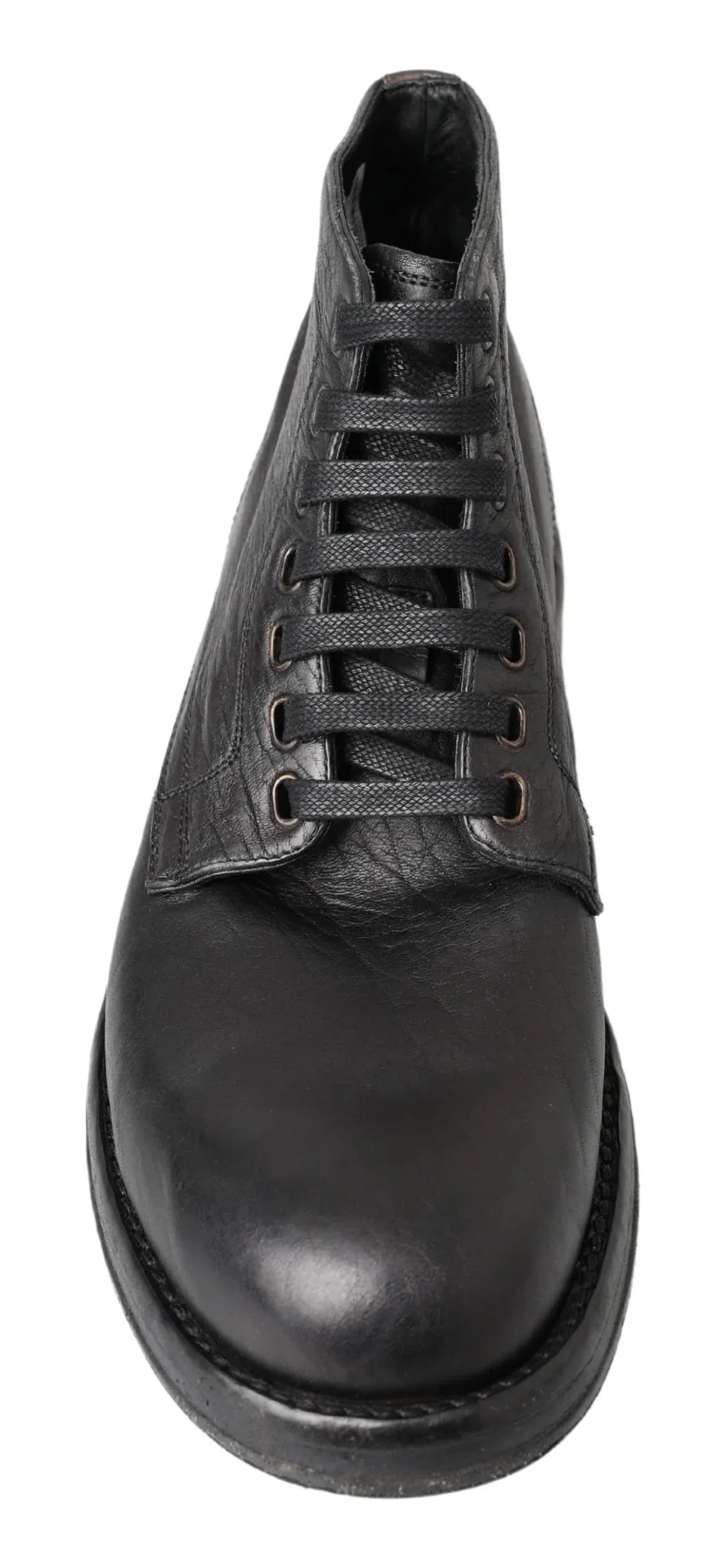 Dolce & Gabbana Black Horse Leather Perugino Boots - Zeiniez