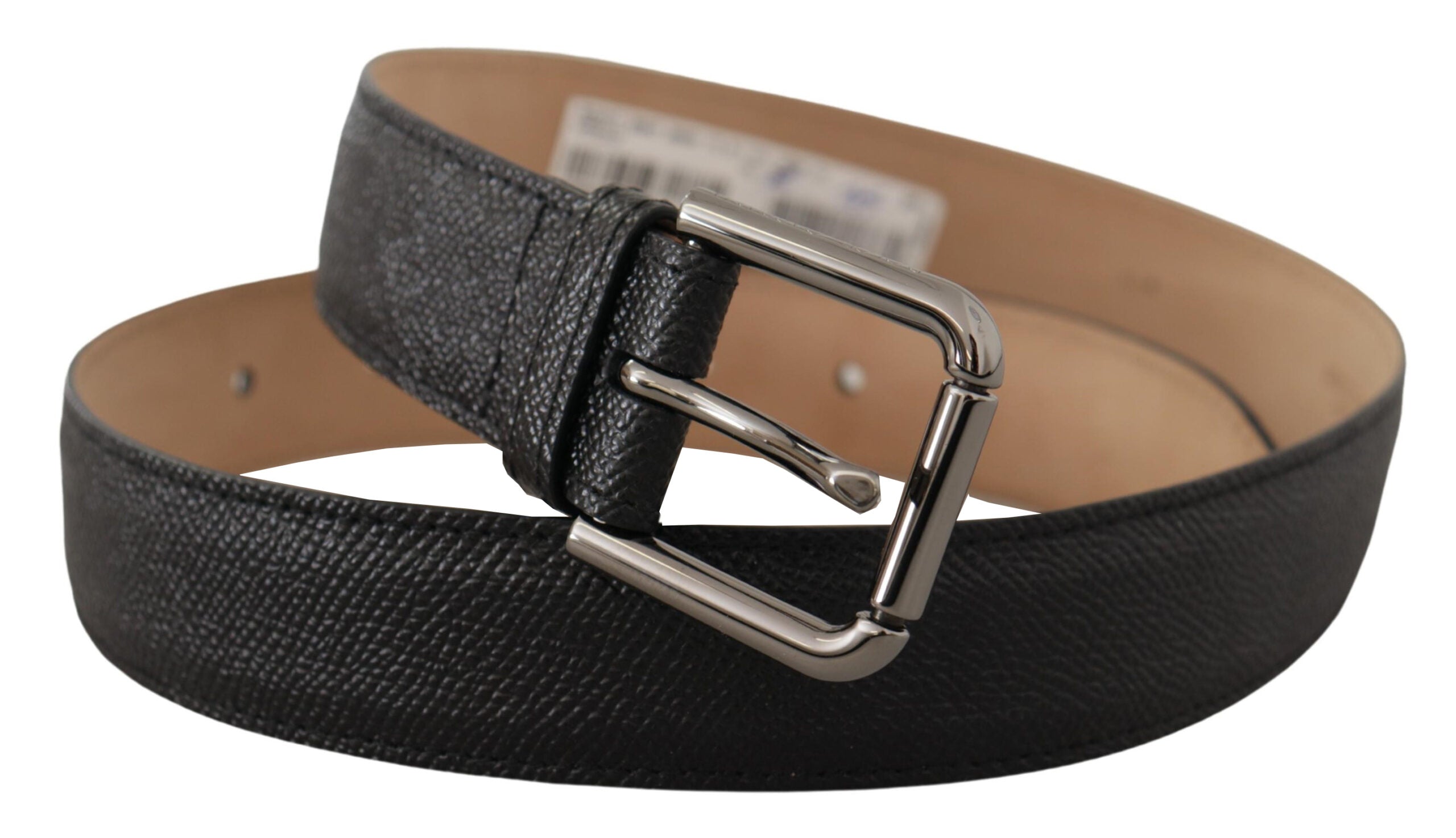 Dolce & Gabbana Black Calf Leather Brown Backend Belt - Zeiniez