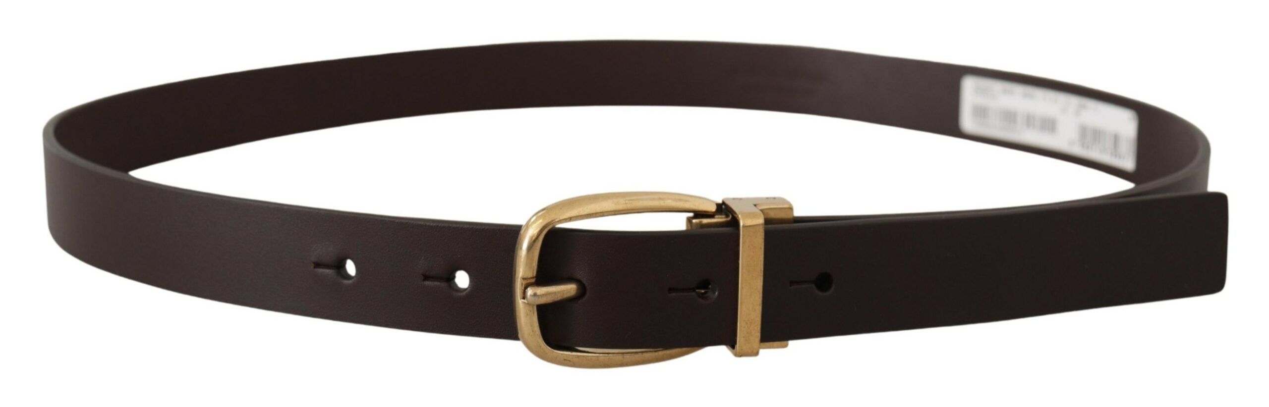 Dolce & Gabbana Dark Brown Calf Leather Gold Tone Metal Buckle - Zeiniez