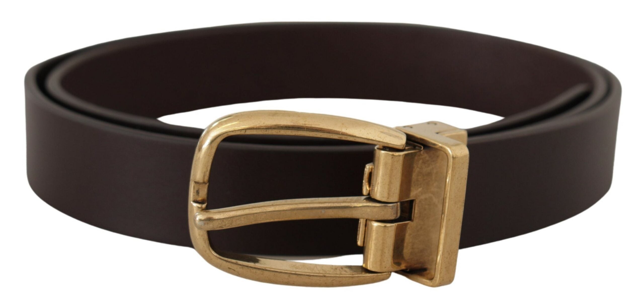 Dolce & Gabbana Dark Brown Calf Leather Gold Tone Metal Buckle - Zeiniez