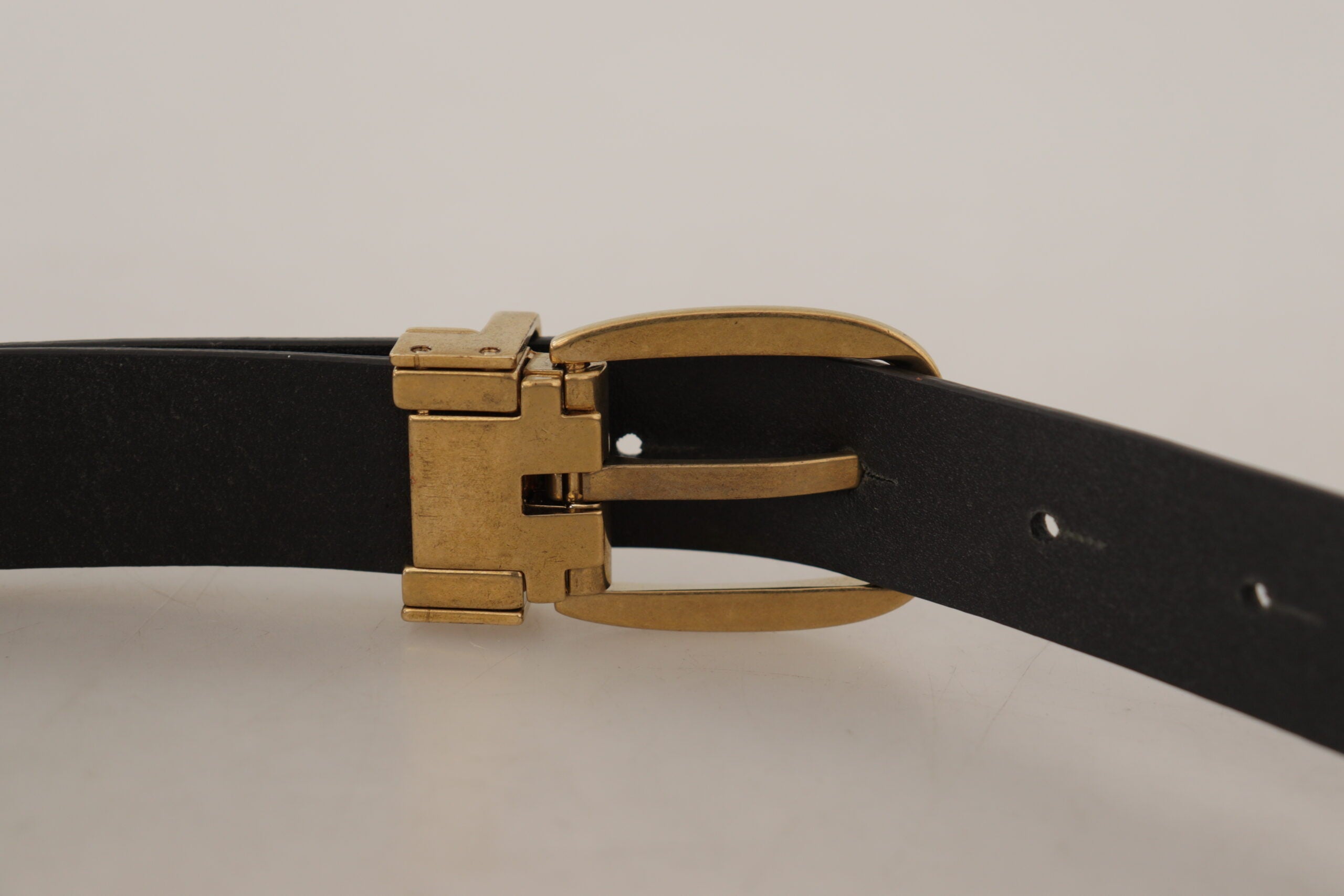 Dolce & Gabbana Brown Leather Classic Vintage Metal Buckle Belt - Zeiniez