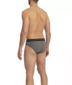 Cavalli Class Gray Cotton Men Underwear Trio Pack - Zeiniez