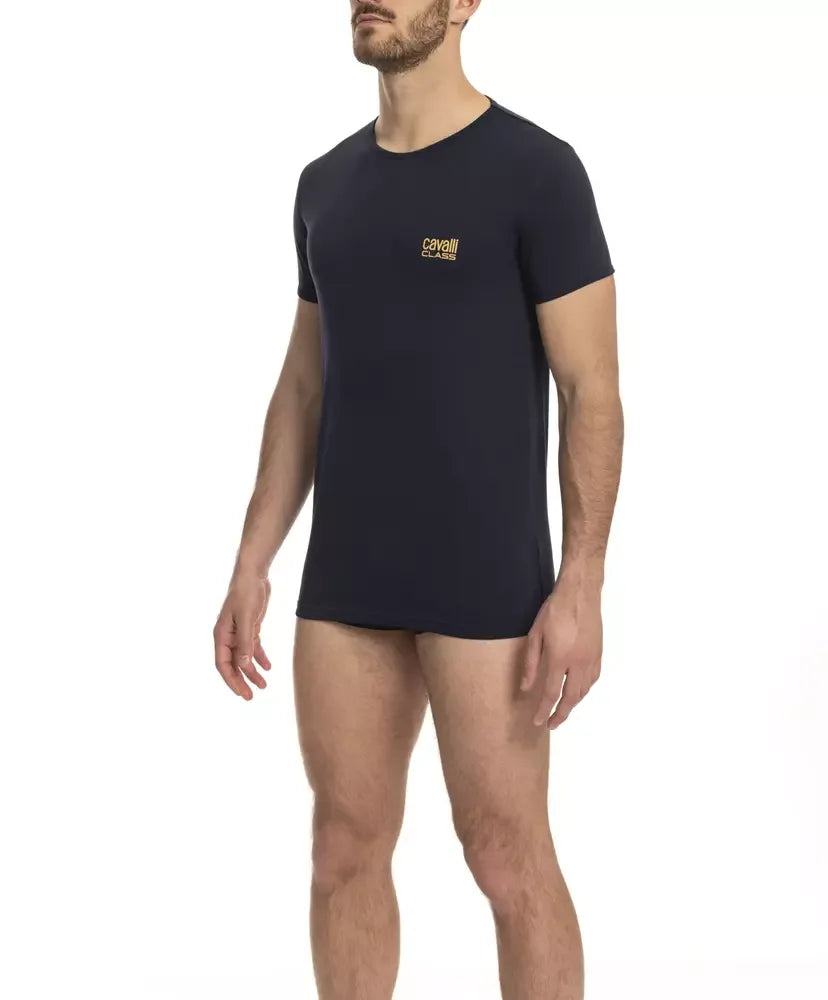 Cavalli Class "Blue Cotton Men T-Shirt" - Zeiniez