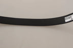Dolce & Gabbana Black Calf Canvas Silver Tone Logo Metal Belt - Zeiniez