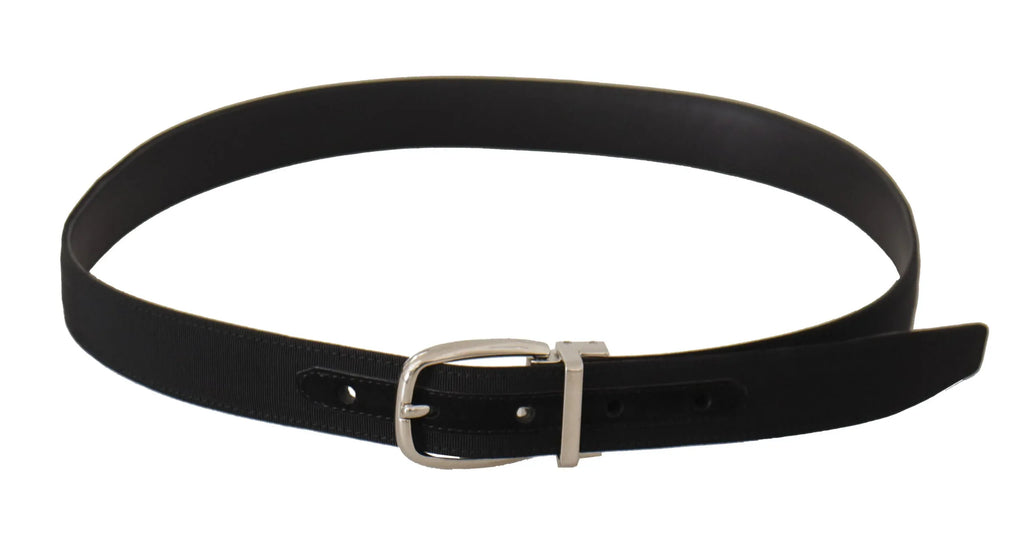 Dolce & Gabbana Belt Black Calf Leather Silver Tone Metal Buckle - Zeiniez