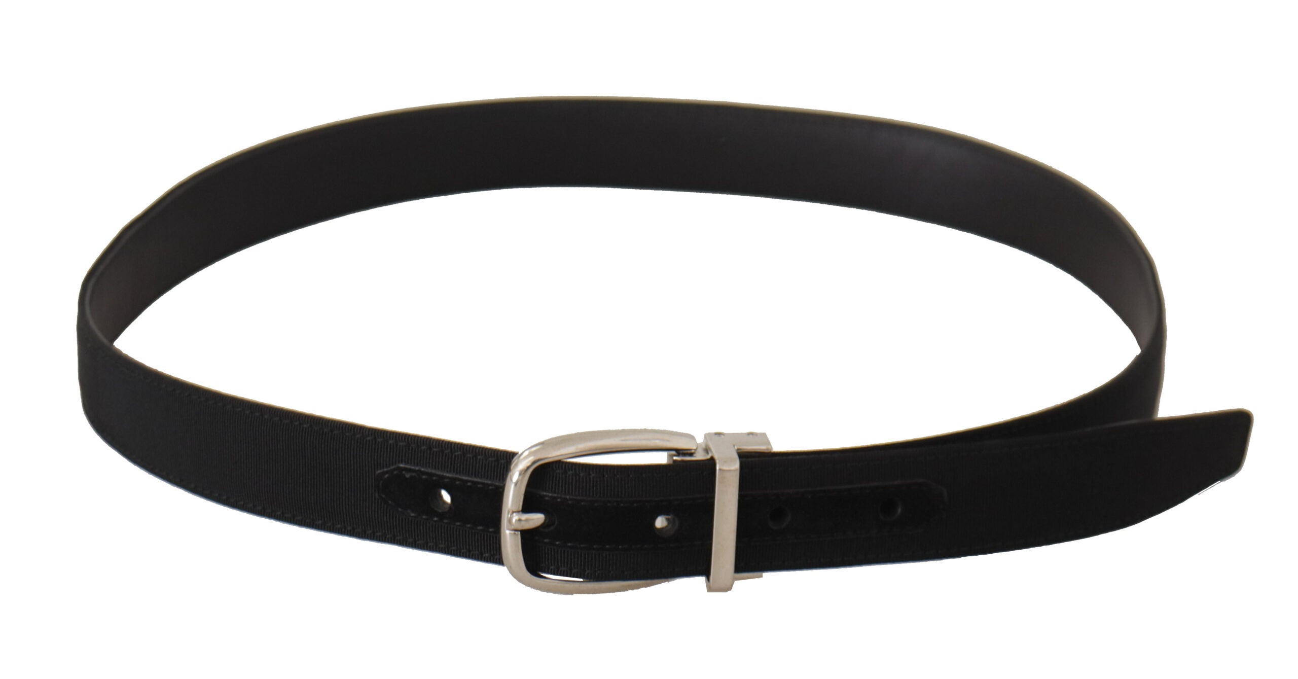 Dolce & Gabbana Belt Black Calf Leather Silver Tone Metal Buckle - Zeiniez