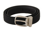 Dolce & Gabbana Belt Black Calf Leather Silver Tone Metal Buckle - Zeiniez