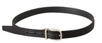 Dolce & Gabbana Black Canvas Leather Silver Logo Metal Buckle Belt - Zeiniez