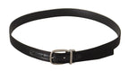 Dolce & Gabbana Black Calf Leather Silver Logo Metal Buckle Belt - Zeiniez