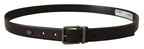 Dolce & Gabbana Dark Purple Leather Box Borchia Metal Buckle Belt - Zeiniez