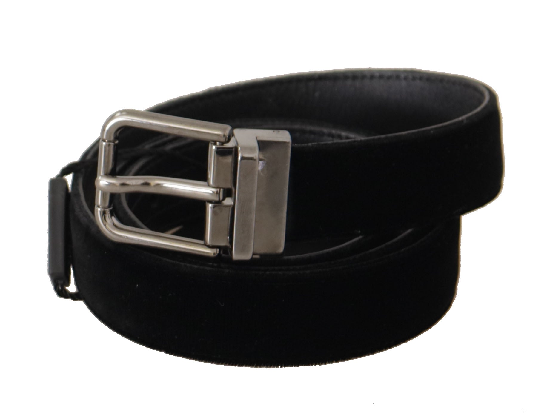 Dolce & Gabbana Black Cotton Silver Tone Metal Buckle Belt - Zeiniez