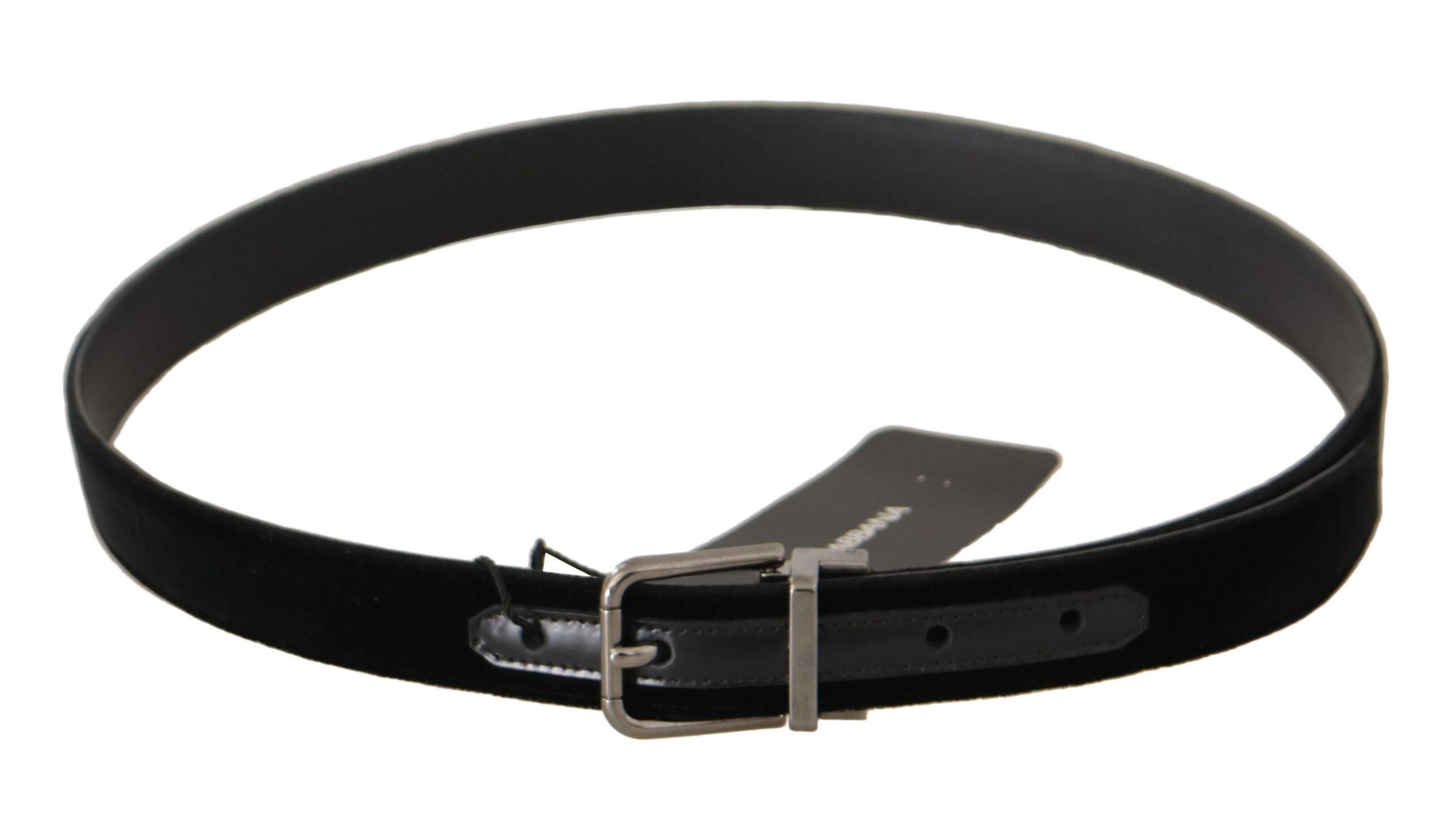 Dolce & Gabbana Black Cotton Silver Tone Metal Buckle Belt - Zeiniez