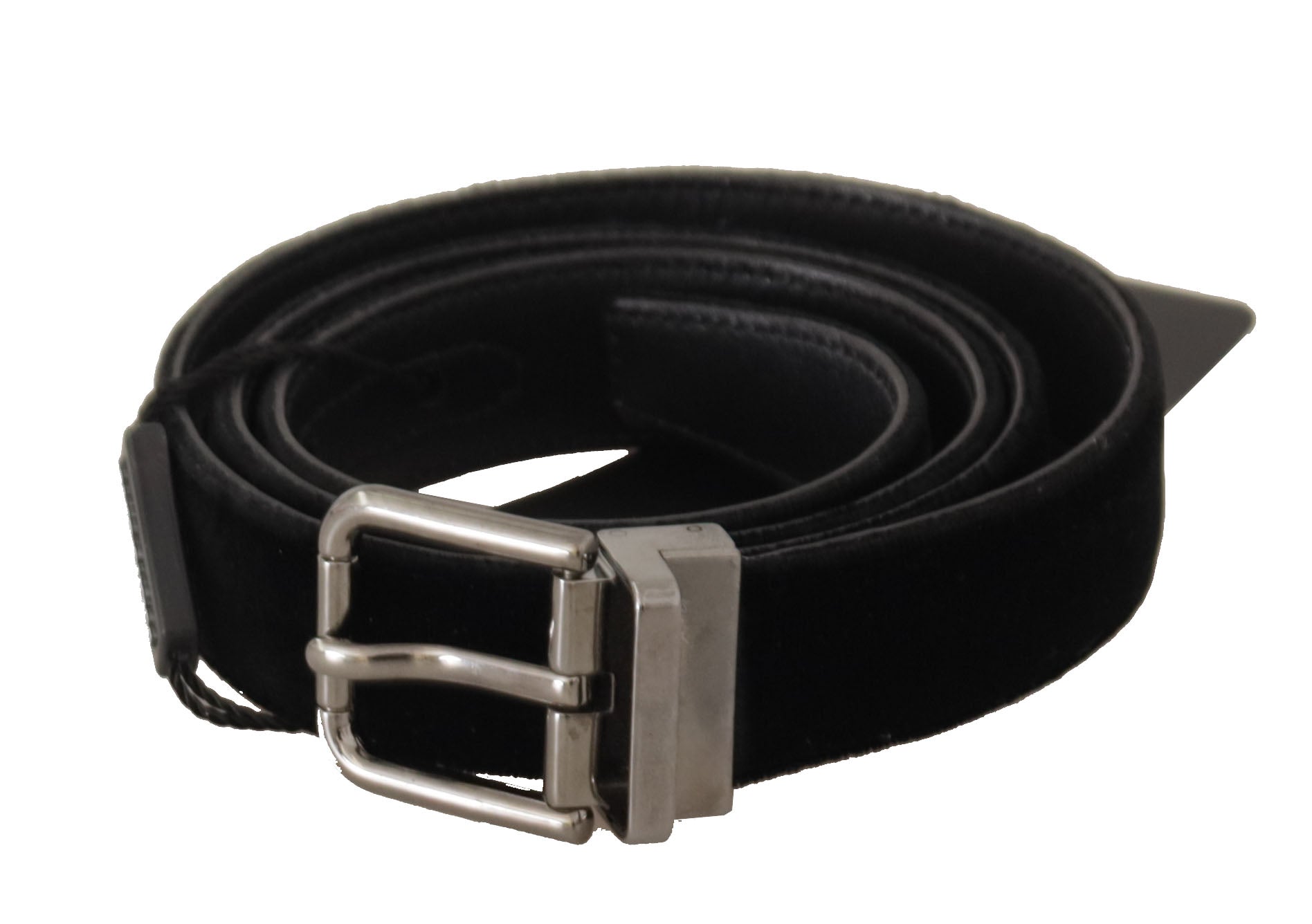 Dolce & Gabbana Black Cotton Silver Tone Metal Buckle Belt - Zeiniez