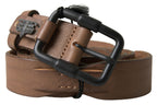 Ermanno Scervino Brown Leather Metal Buckle Waist Men Belt - Zeiniez