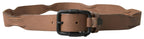 Ermanno Scervino Brown Leather Metal Buckle Waist Men Belt - Zeiniez